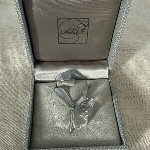Lalique Crystal Butterfly Necklace